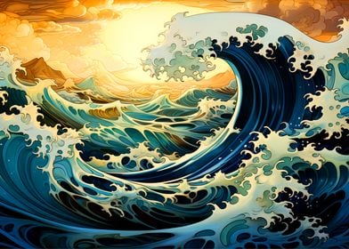 Yooyu Stampe da Parete Moderne Ocean Wave Landscape Poster Picture