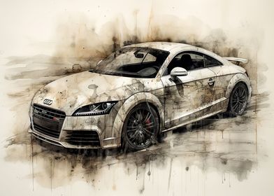 Audi TTS  Poster for Sale by AUTO-ILLUSTRATE