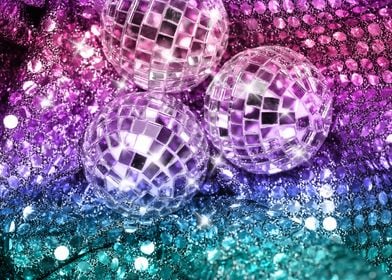 Pretty Pink Music Disco Ball Balloons - Disco Ball - Posters and