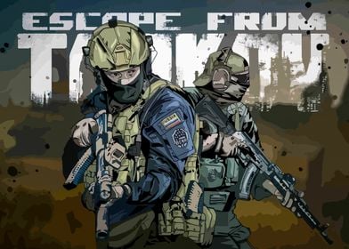 Video Game Escape From Tarkov Solider Kraft Paper Poster Wall Artwork Print  Painting Home Modular Pictures