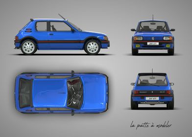 POSTER Peugeot 205 Turbo 16 Vector Art Highly Detailed 