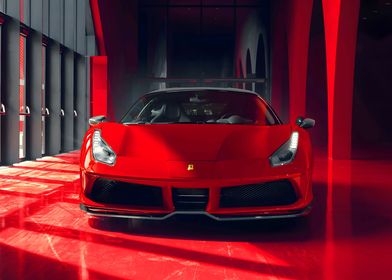 Poster, stampa Red Car Ferrari 488, Regali & Merch