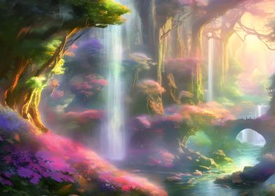 Elven Forest' Poster, picture, metal print, paint by Johannes