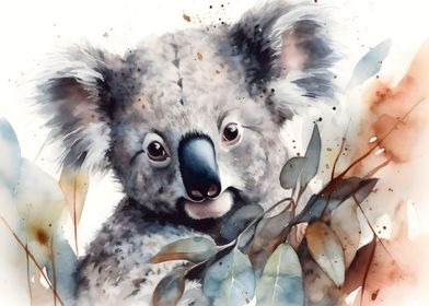 Koala painting' Poster, picture, metal print, paint by Arnas Čemerka