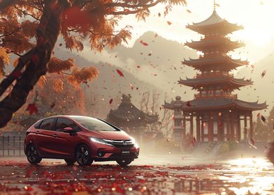 Pagoda And Cars-preview-1