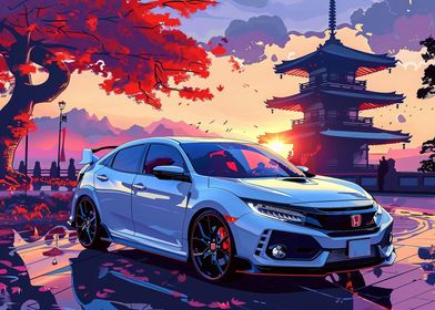 Pagoda And Cars-preview-0