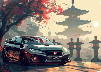 Pagoda And Cars-preview-1