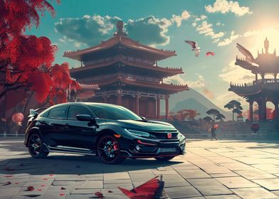 Pagoda And Cars-preview-2