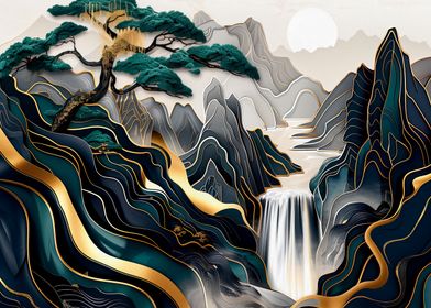 Abstract Gold Trees-preview-3