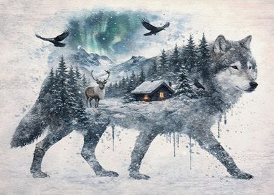 Vintage Double Exposure Wildlife Arts-preview-0