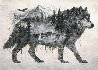 Vintage Double Exposure Wildlife Arts-preview-1