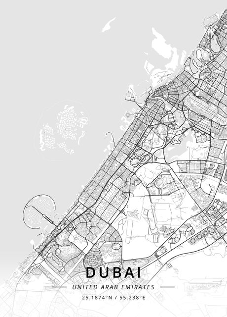 'Dubai, UAE' Poster by Designer Map Art | Displate