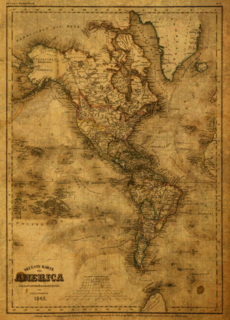 'Map of North America 1843' Poster by Design Turnpike | Displate
