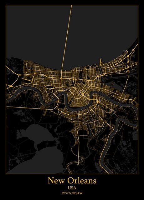 New Orleans USA Map Poster By Iwoko Displate 2ed0ab1d2acfebf7dd3c44efdf6687f9 4182ef207e989c6a7805d2c74c3ed8ff 