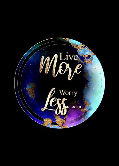 'Live More Worry Less' Poster by Holy Rock Design | Displate