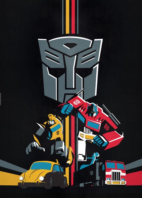 'Yellow and Red Transformers' Poster by Transformers | Displate