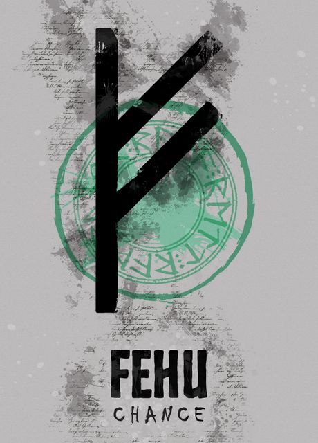 'Fehu Rune' Poster by Jerhus | Displate