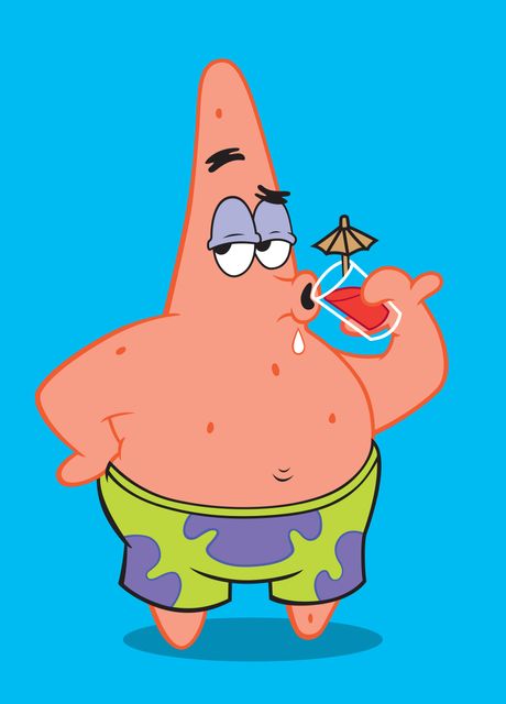 'Patrick Drinking' Poster by SpongeBob SquarePants | Displate