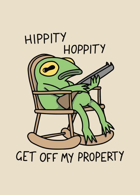 T-Shirt Funny Frog Meme - Hippity Hoppity Esci dalla mia proprietà