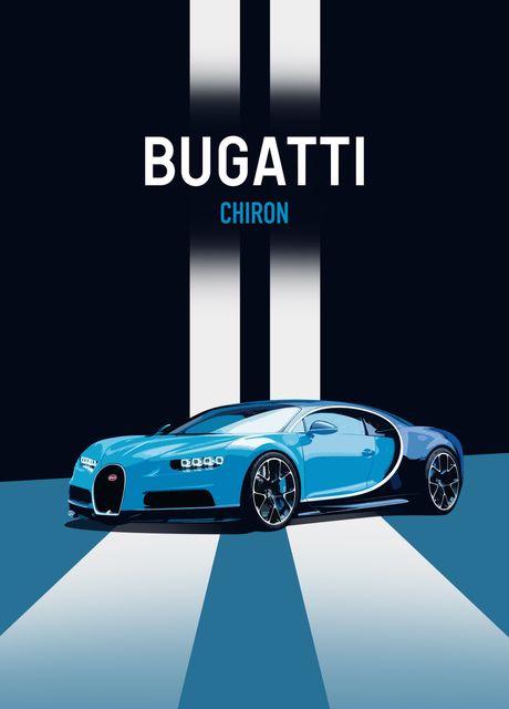 Bugatti Chiron Poster Picture Metal Print Paint By Full Throttle Art Displate