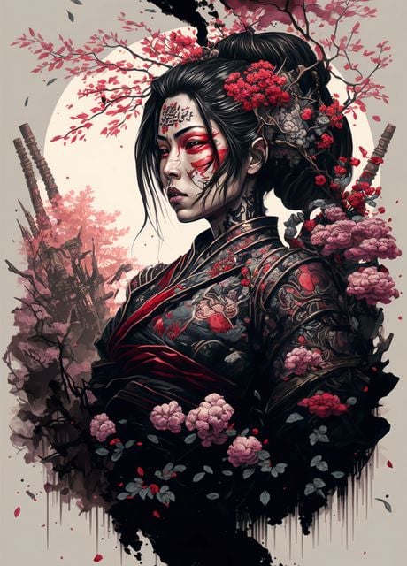 ' Geisha Samurai' Poster, picture, metal print, paint by Graphic ...