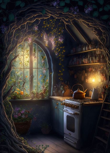 'Fairytale Fairies Kitchen' Poster, picture, metal print, paint by ...