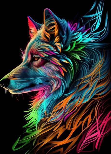 'Wolf Pop Art Animal' Poster by Whimsical Animals | Displate