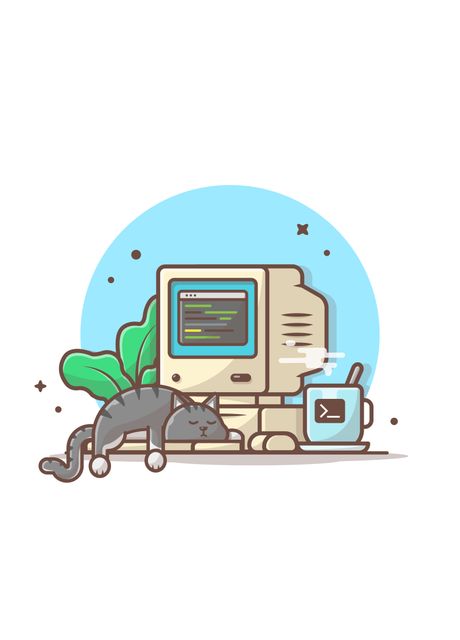 Computer Cat Object 'Cat With Computer ' Poster by catalyst vibes | Displate