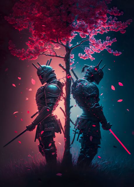 'Good and Evil Samurai' Poster by PrintYourDigitals | Displate
