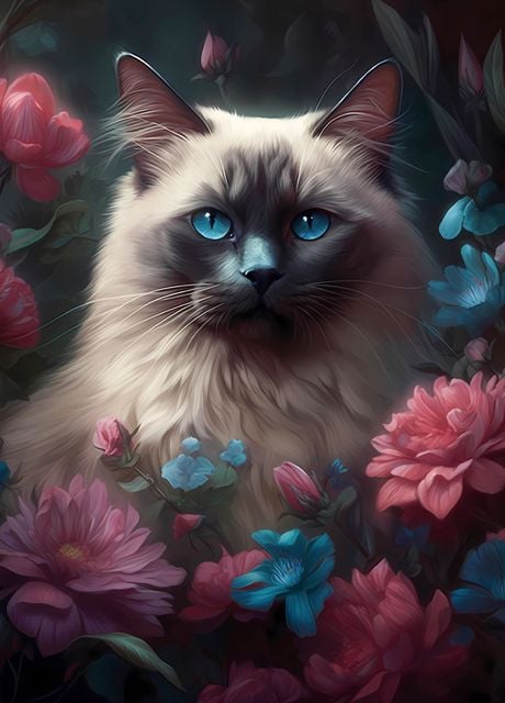 'Birman Cat Mythology' Poster by Jamorian Morales | Displate