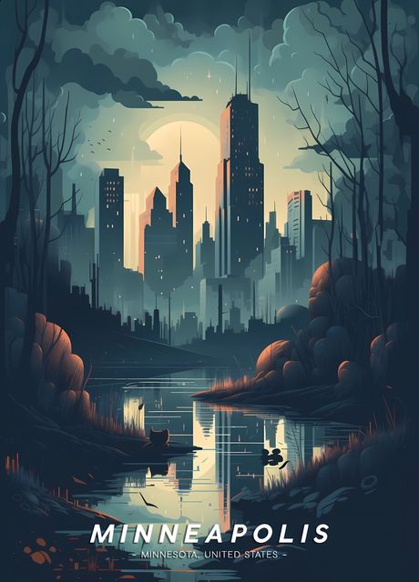 'Minneapolis Downtown view' Poster by Jacmine Style | Displate