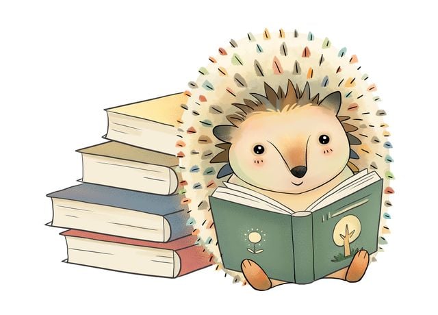 'Hedgehog Reading' Poster by Silver Oak Design | Displate