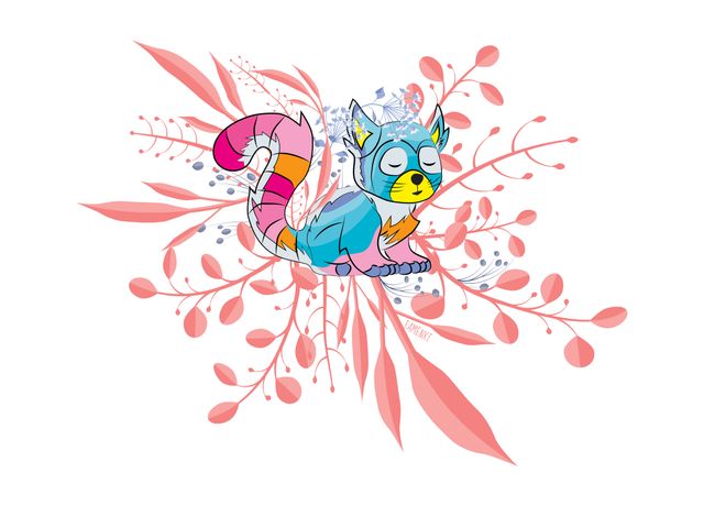 'Spring Raccoon' Poster by Famenxt DB | Displate