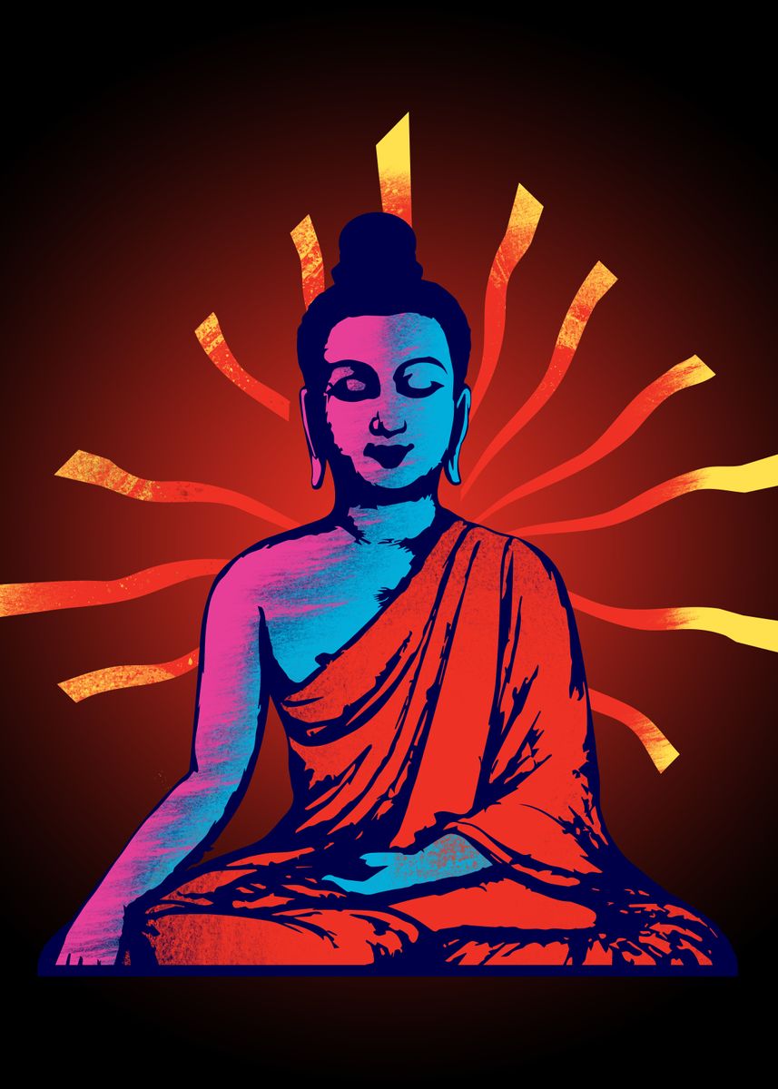 'Buddha: I want Love and Peace' Poster by Famenxt DB | Displate