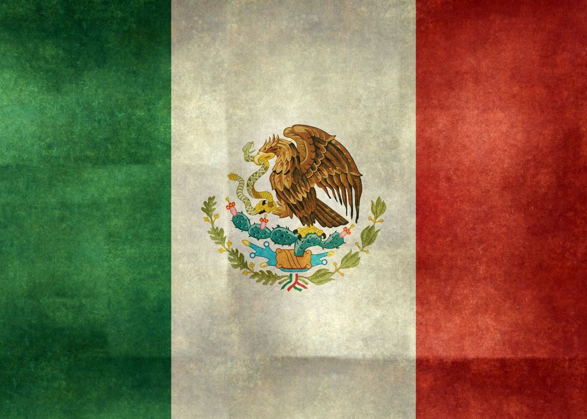 'The flag of Mexico is a vertical tricolor of green, whi ... ' Poster ...