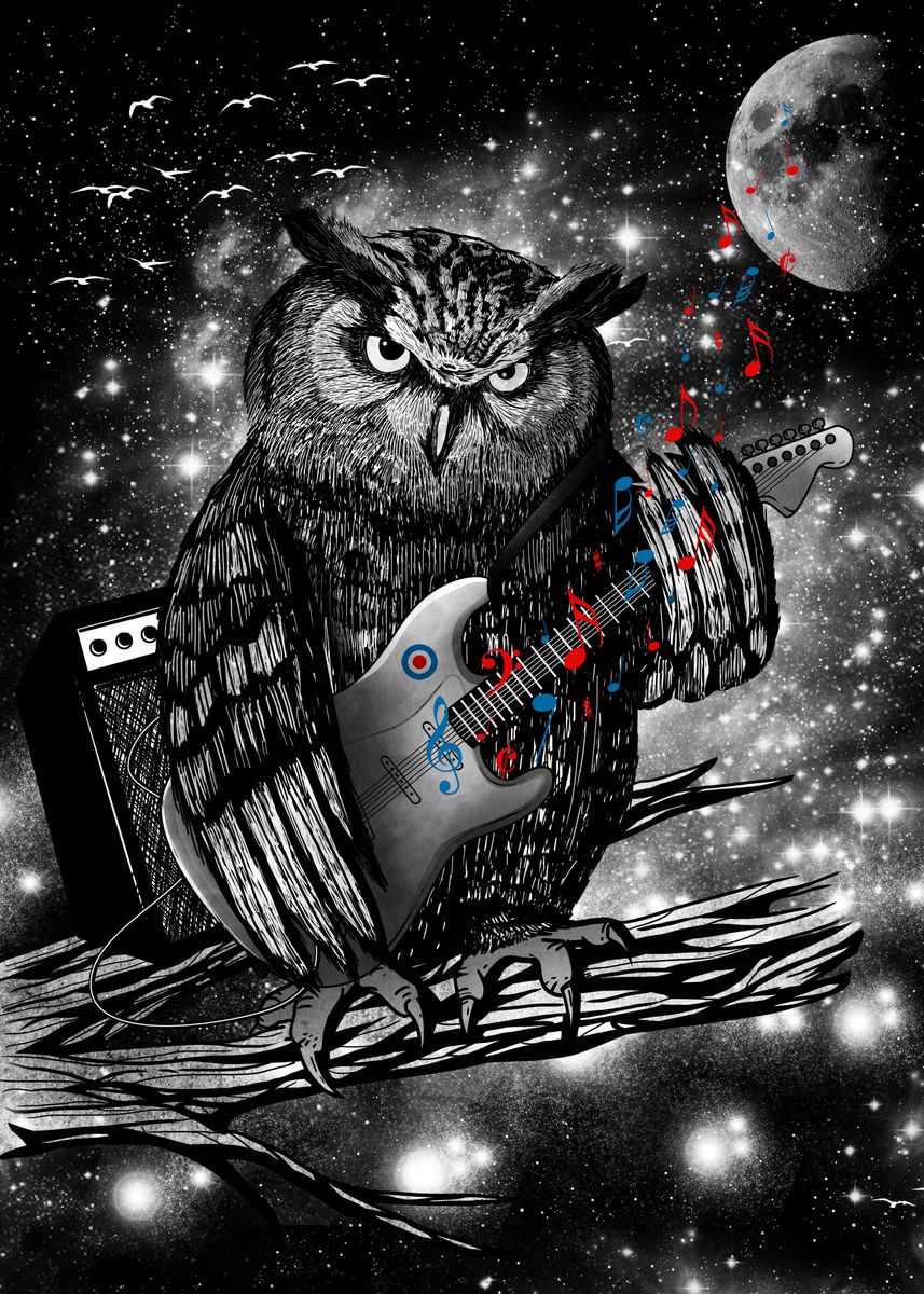 'The Hoo' Poster, picture, metal print, paint by Ismael Sandiego | Displate