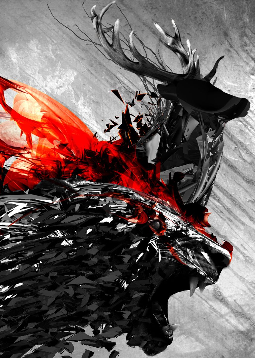 'The Chase' Poster by Naked Monkey | Displate