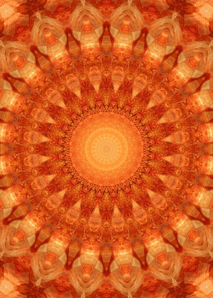 'powerful orange kaleidoscope' Poster by Christine Baessler | Displate