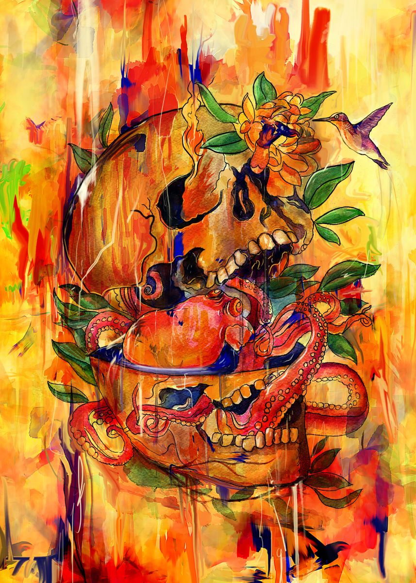 'Hunter Eats Hunter' Poster by Laurence Minoza Displate