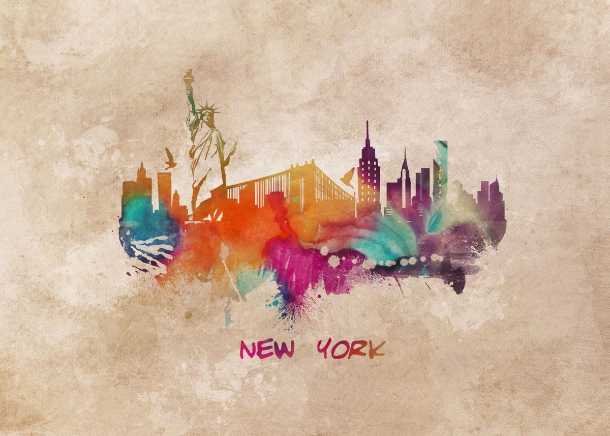 'New York City skyline' Poster by JBJart Justyna Jaszke | Displate