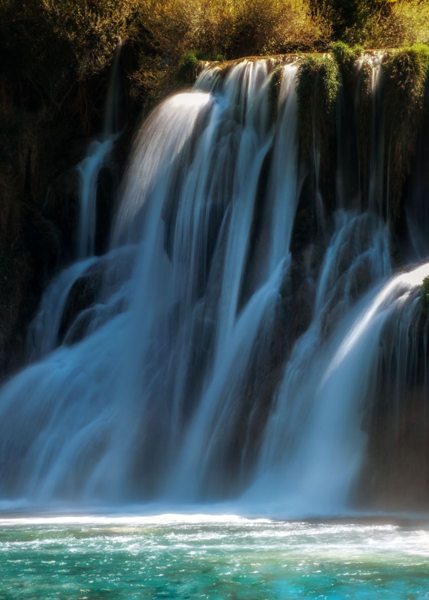 'Spring impression with waterfalls' Poster by Jaroslaw Blaminsky | Displate