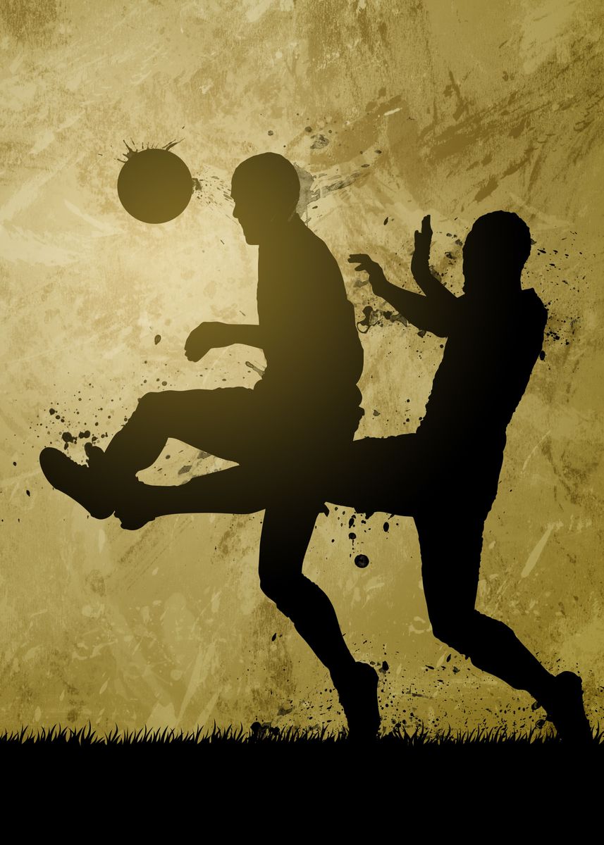 '07 Soccer player Tackle' Poster, picture, metal print, paint by ...