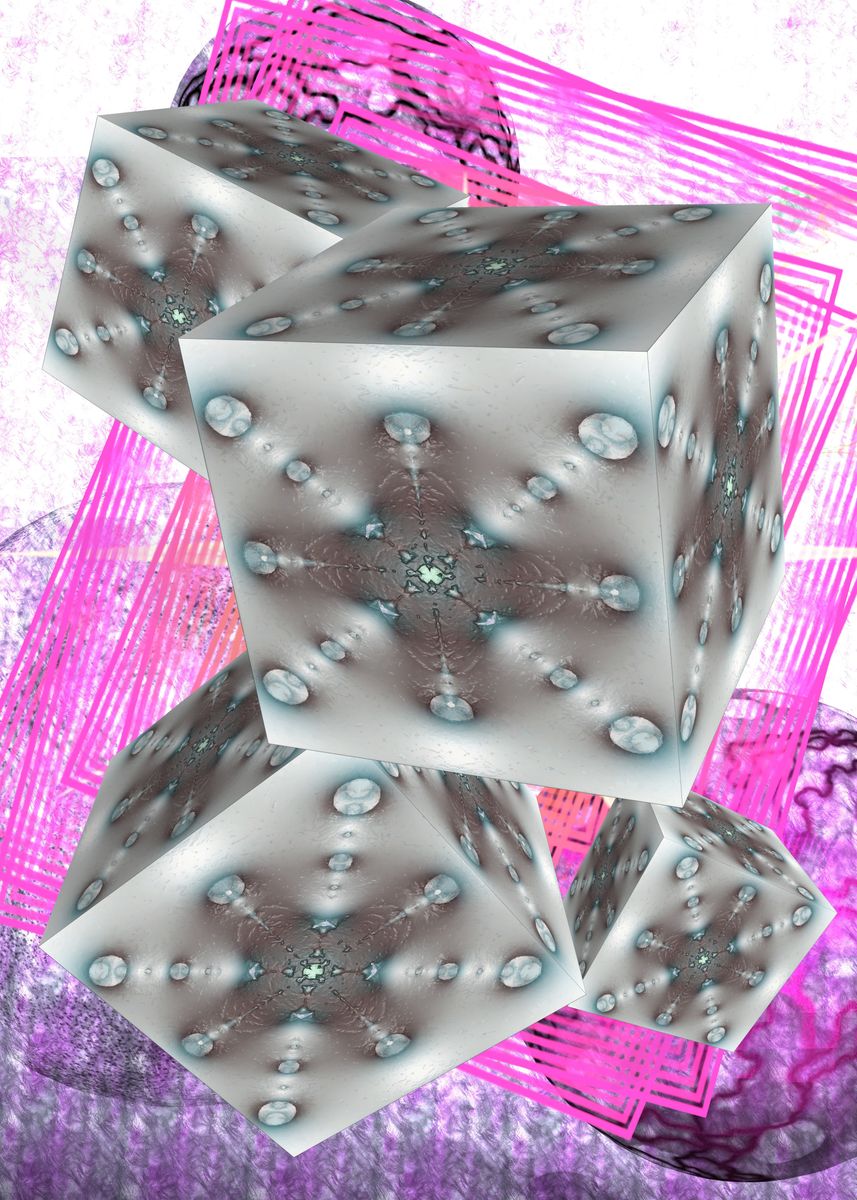 'Fantasy Cubes' Poster, picture, metal print, paint by brian raggatt ...