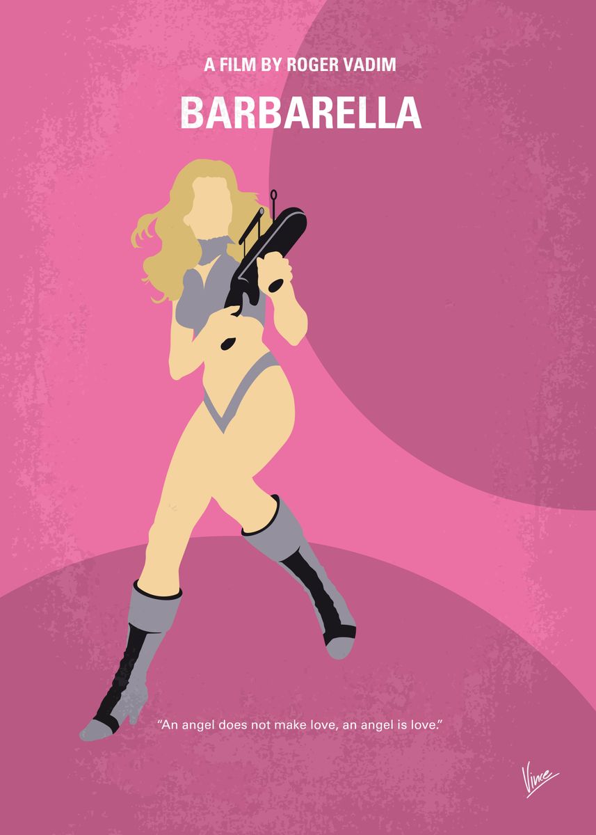 No631 My BARBARELLA minimal movie poster In the far future, a highly sexual...