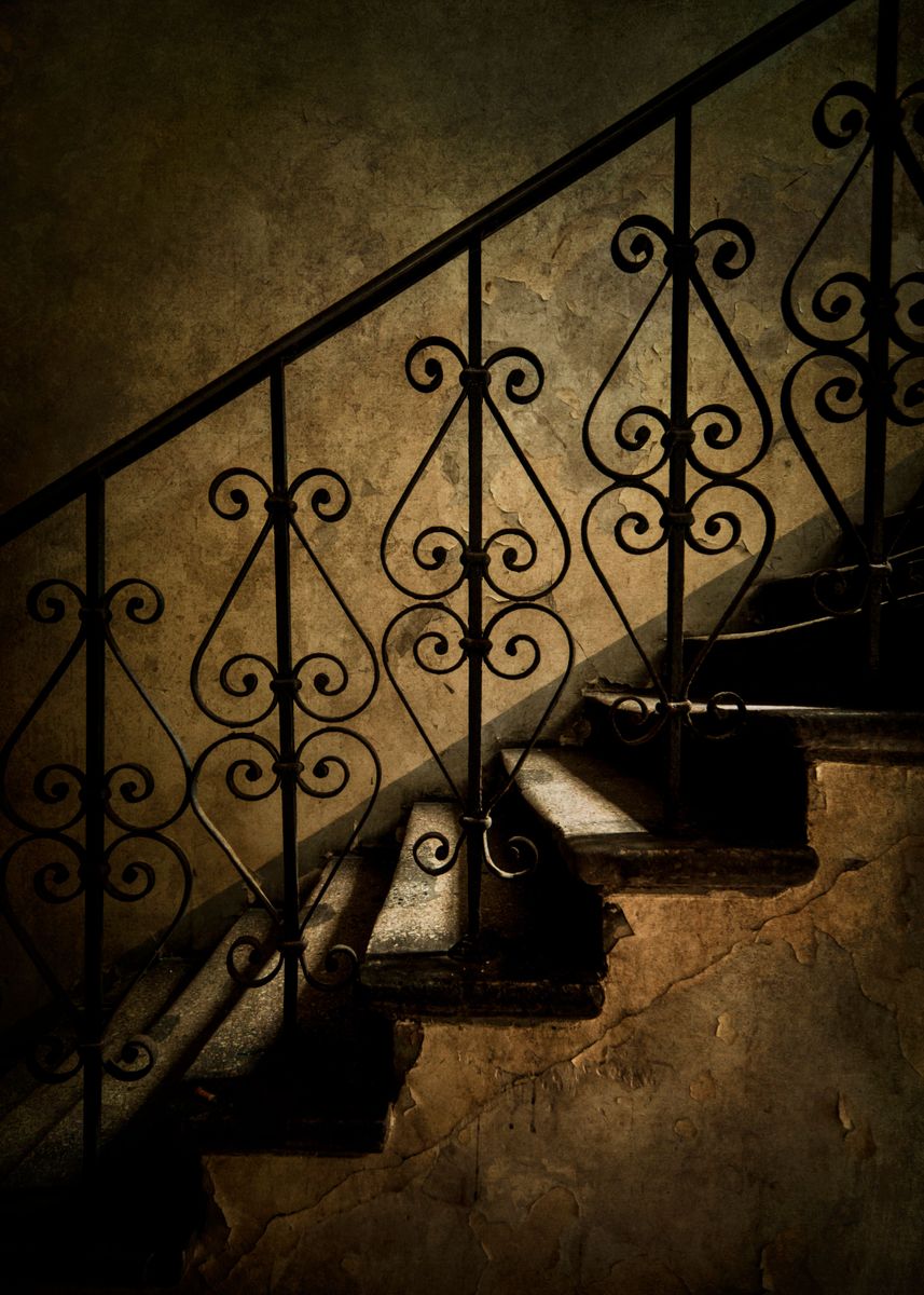 'Ornamented handrail in the old staircase' Poster by Jaroslaw Blaminsky ...
