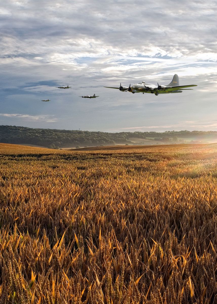 'A flight of B17 bombers head out over the Auumnal Engli ... ' Poster by Airpower Art | Displate