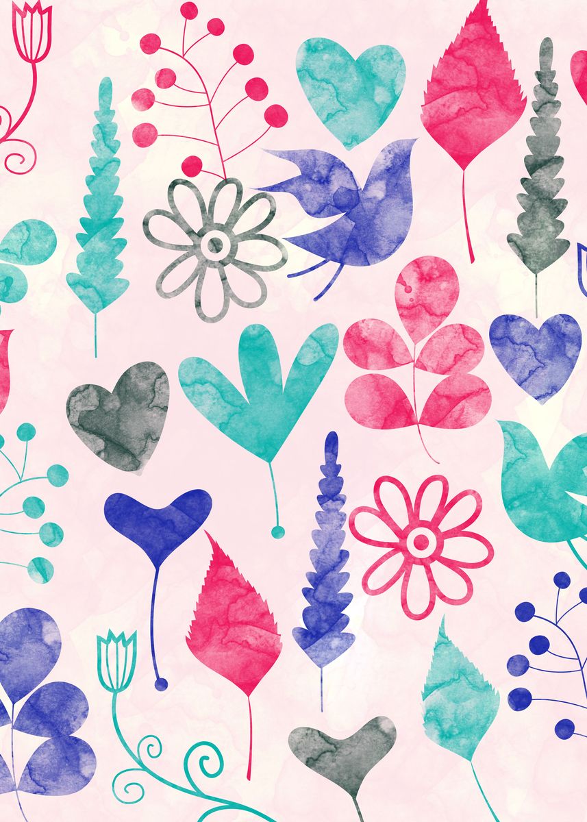 'Lovely Patterns ' Poster, picture, metal print, paint by Amir Faysal ...