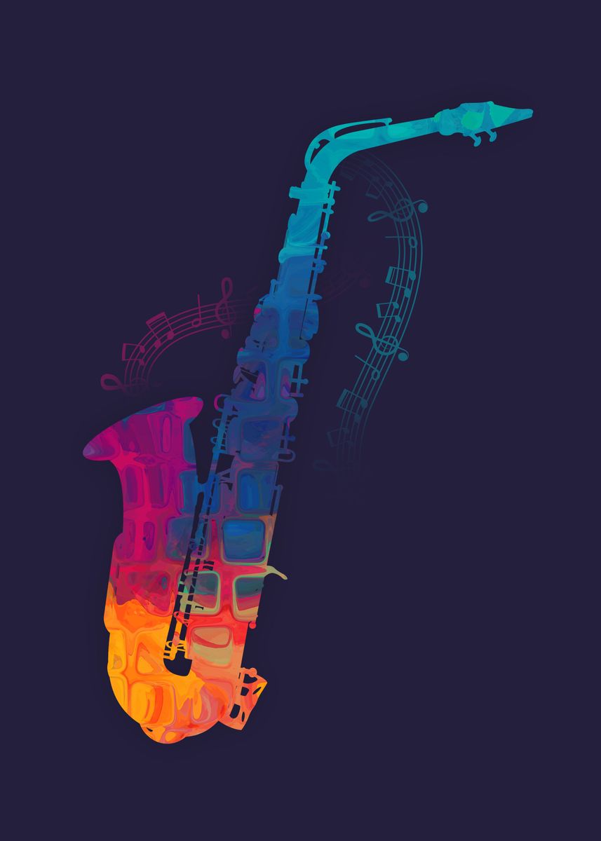 Sax Color Poster By Leandro Jorge Displate