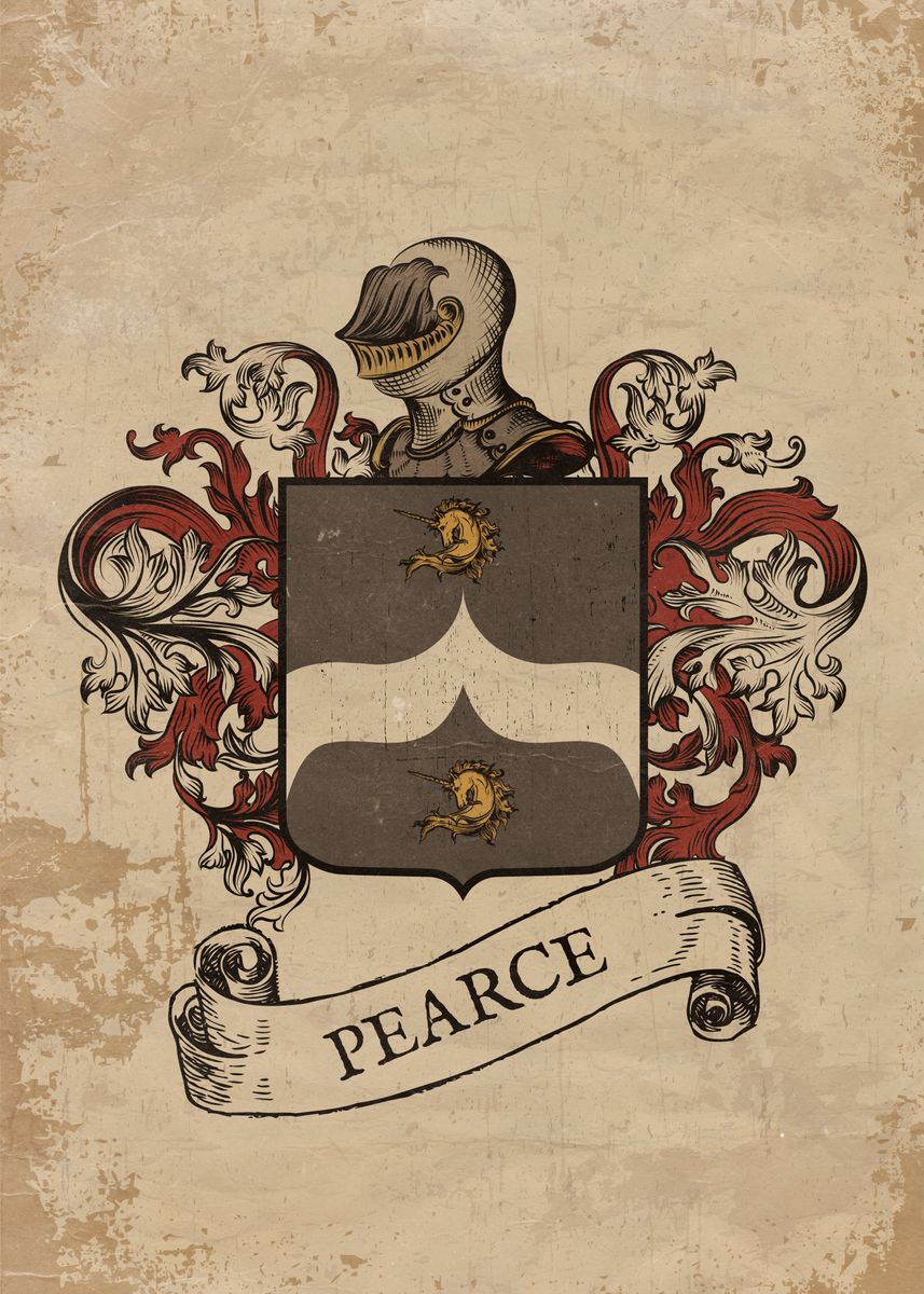 pearce-coat-of-arms-england-poster-picture-metal-print-paint-by