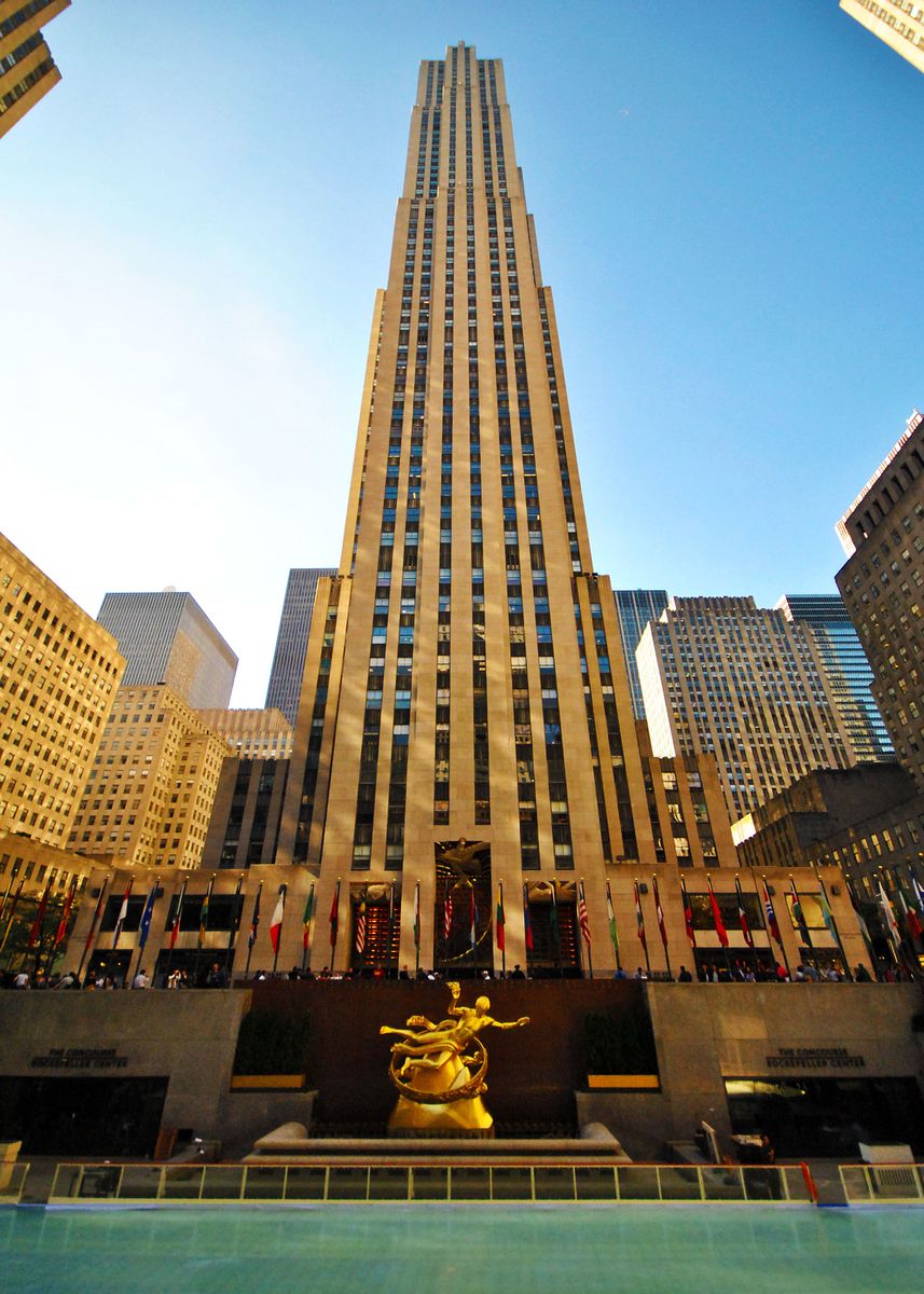 'The Building. Rockfeller Center, New York.' Poster by Roberto ...